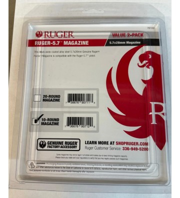 Ruger®-5.7 Mag 5.7 x 28mm 10Rd Factory Mag 2-Pack 90712
