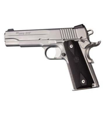 1911 Govt. Model: Checkered OverMolded Rubber Grip Panels - Black 45010