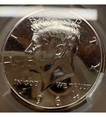 1964 Silver Proof Kennedy Half Dollar Accented Hair CACG PR 64