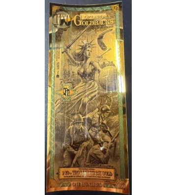 Image 1 of OKLAHOMA Goldbacks ALPHA Aurum Gold Foil Notes 24kt .999