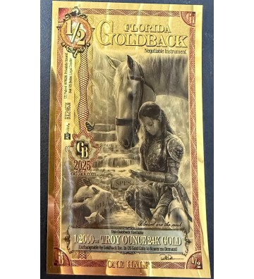 Image 1 of Florida Goldbacks Aurum Gold Foil Notes 24kt .999