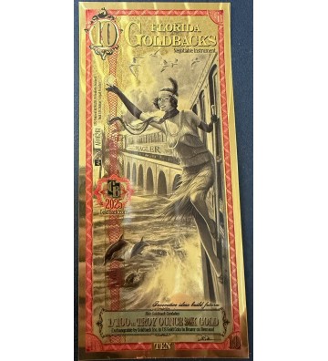 Image 4 of Florida Goldbacks Aurum Gold Foil Notes 24kt .999
