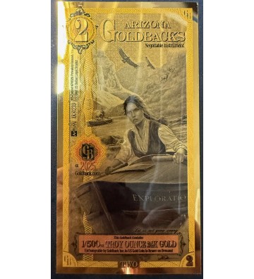Image 3 of Arizona Goldbacks Aurum Gold Foil Notes 24kt .999