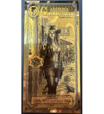 Image 4 of Arizona Goldbacks Aurum Gold Foil Notes 24kt .999